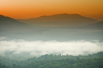 Morning fog and cloud mountain