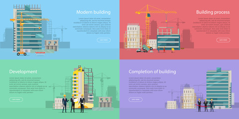 Modern Building. Development. Building Process.