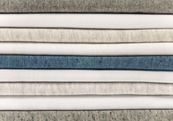 Stack of cotton t-shirts