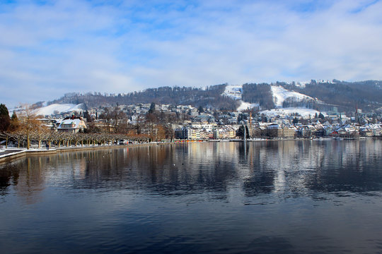 Town of Zug and Lake Zug panorama, Switzerland 
