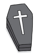 casket / cartoon vector and illustration, hand drawn style, isolated on white background.