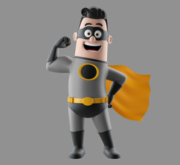 Fun superhero 3d render man