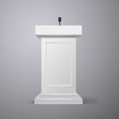 Tribune with microphone