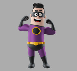 Fun superhero 3d render man