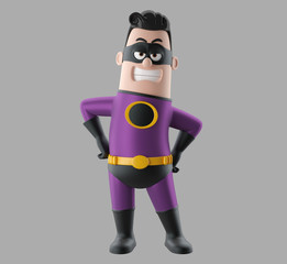 Fun superhero 3d render man