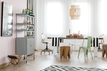 Space with dining table