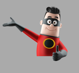 Fun superhero 3d render man