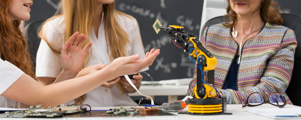 Students during biorobotics lectures