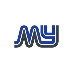Initial Letter MY Linked Design Logo