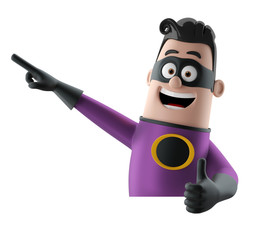 Fun superhero 3d render man