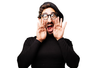 young french artist shouting