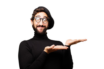 young french artist showing gesture