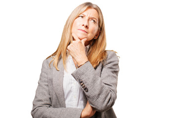 senior beautiful woman thinking