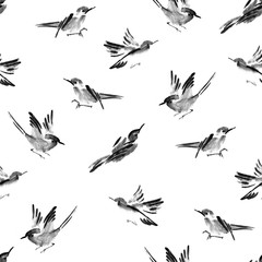 Fototapety  Wzór akwarela ptaka może być używany do tapet, tła strony internetowej, drukowania tekstyliów