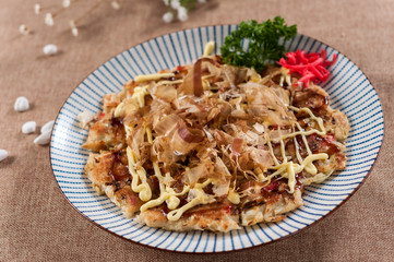 Japanese food okonomiyaki , Japanese pancake