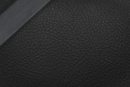 Close - up Black leather texture 