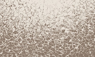 Grunge Cracks Effect Texture. Cracked Concrete Wall. Vector Background