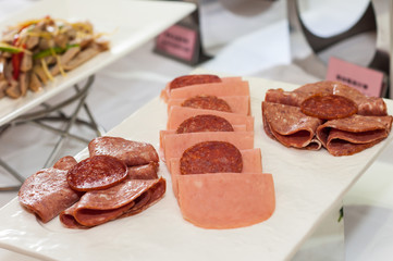 Salami assorted cold dishes