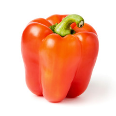 red Bell pepper on white background isolate