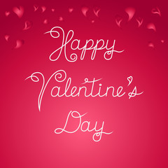 Valentine's Day calligraphy. Handwritten design of Happy Valentine's Day lettering for holiday card. Vector Illustration