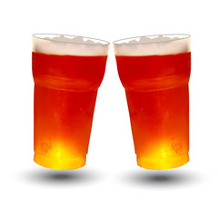 frosty glass of beer, vector illustration