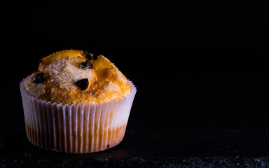 muffins with black background