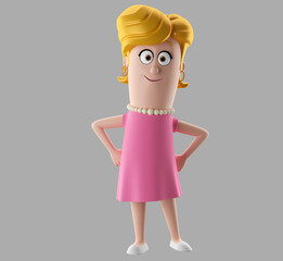 3d render women 