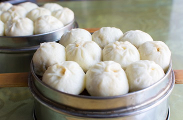 Fototapeta na wymiar Steamed Chinese Meat Buns Baozi