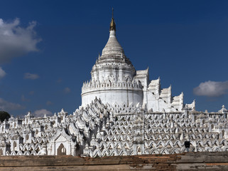 Mya Thein Dan Pagoda, The white pagoda of Hsinbyume, Paya temple, Mingun, Mandalay, Myanmar