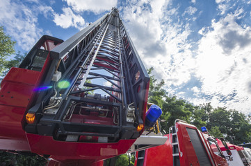 Fototapeta premium Drehleiter, Feuerwehren