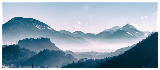 Alpine winter valley, Slovenia