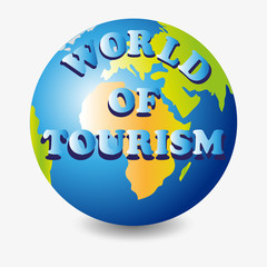 World of tourism. Planet.Vector image. Option logo, logo, icons , screensavers for the website blog.