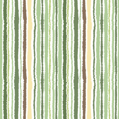 Seamless strip pattern. Vertical lines with torn paper effect. Shred edge background. Light, soft, green, gray, olive, white colors. Autumn, winter theme. Vector