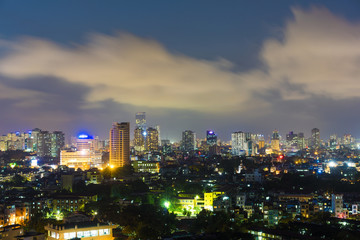 Aerial view of Hanoi skyline at night