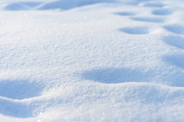 The texture of the snow