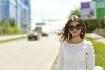 Beautiful girl in the city