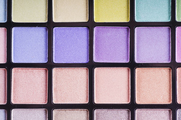 Bright palette of eyeshadows