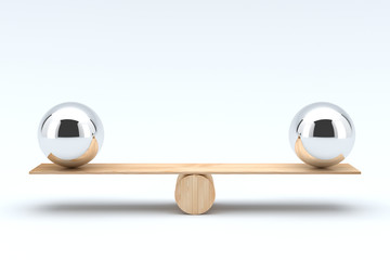 Balls balancing, Balanced concept. 3D illustration