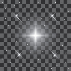 Glow light effect. Star burst with sparkles. Vector illustration.