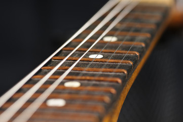 guitar strings macro, selective focus image