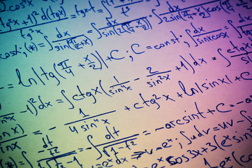 Handwritten calculation of higher mathematics as a background
