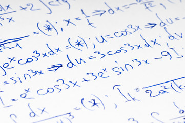 Handwritten calculation of higher mathematics as a background - 133806465