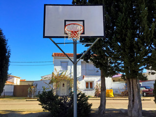 Basketball basket on a playground