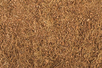 Dry coconut coir. Macro shot.