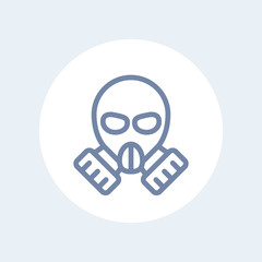 gas mask line icon isolated on white
