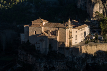Fototapeta premium Parador de Cuenca. Saint Paul monastery in the outskirts of Cuenca, in Spain, XVI century, on a privileged and defensive cliff.