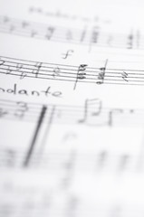 Fototapeta premium Handwritten musical notes, shallow DOF