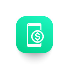 mobile banking icon, payment with smartphone symbol