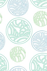 Abstract seamless background . Circlies pattern in oriental style. Vector illustration.