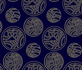 Fototapeta premium Abstract seamless background . Circlies pattern in oriental style. Vector illustration.